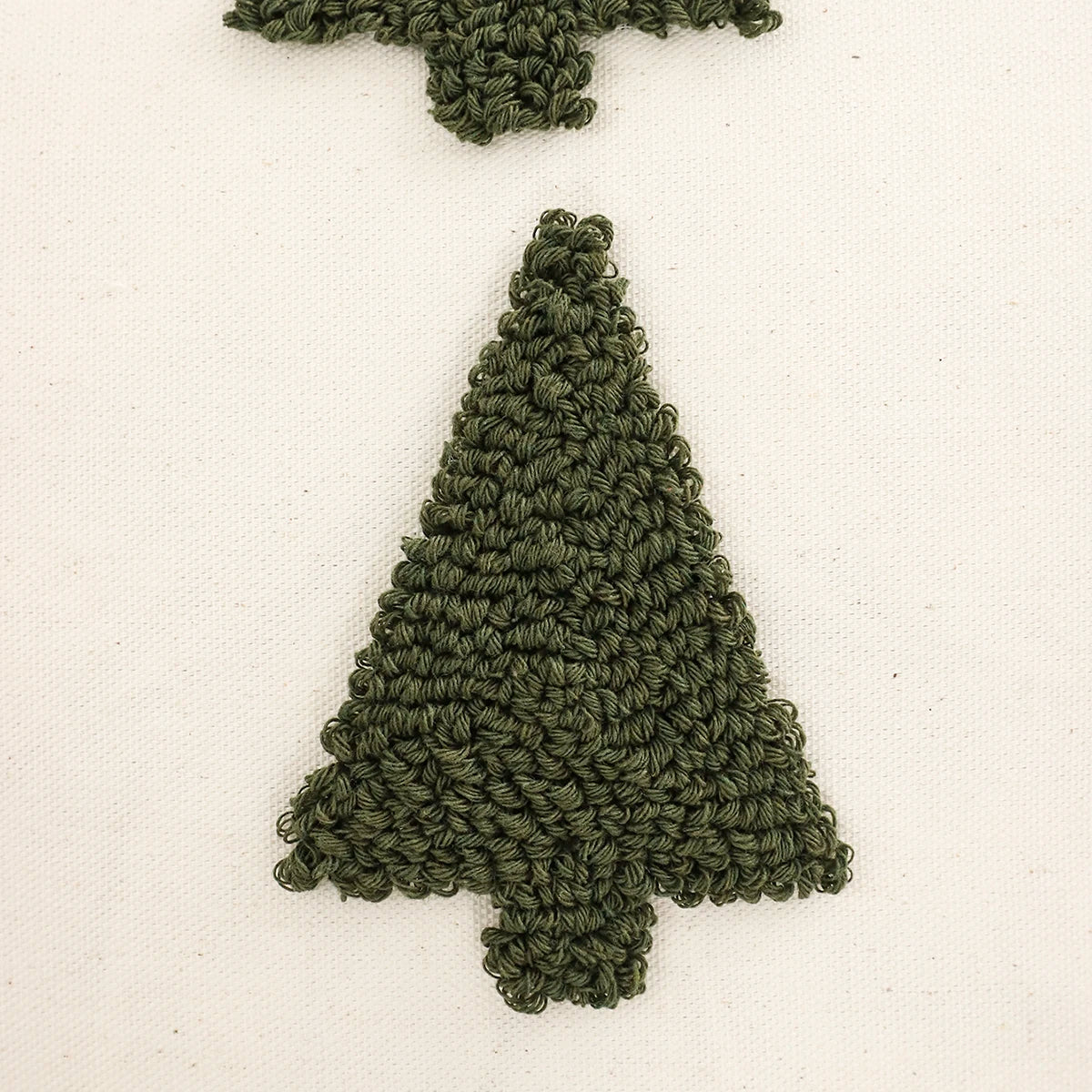 Glaci Christmas Embroidered Throw Pillow Cover - Tufted Snowflake & Reindeer Design