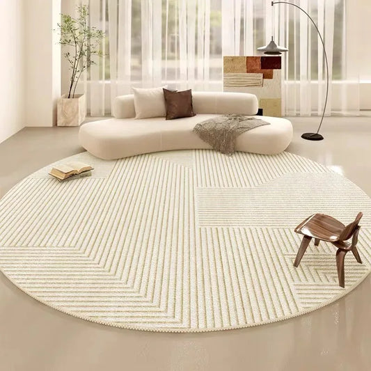 Rowenn Round Washable Carpet - Summer Floor Mat for Living Room & Bedroom