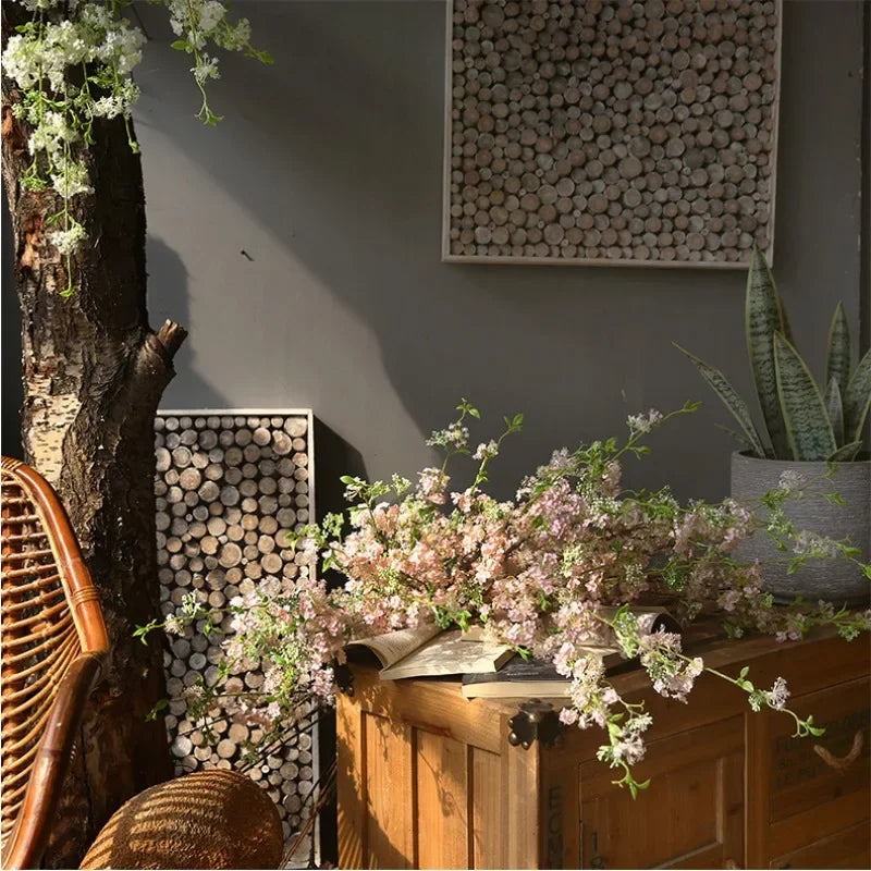 Fair Lady pink artificial snow willow 100cm warm tone decor