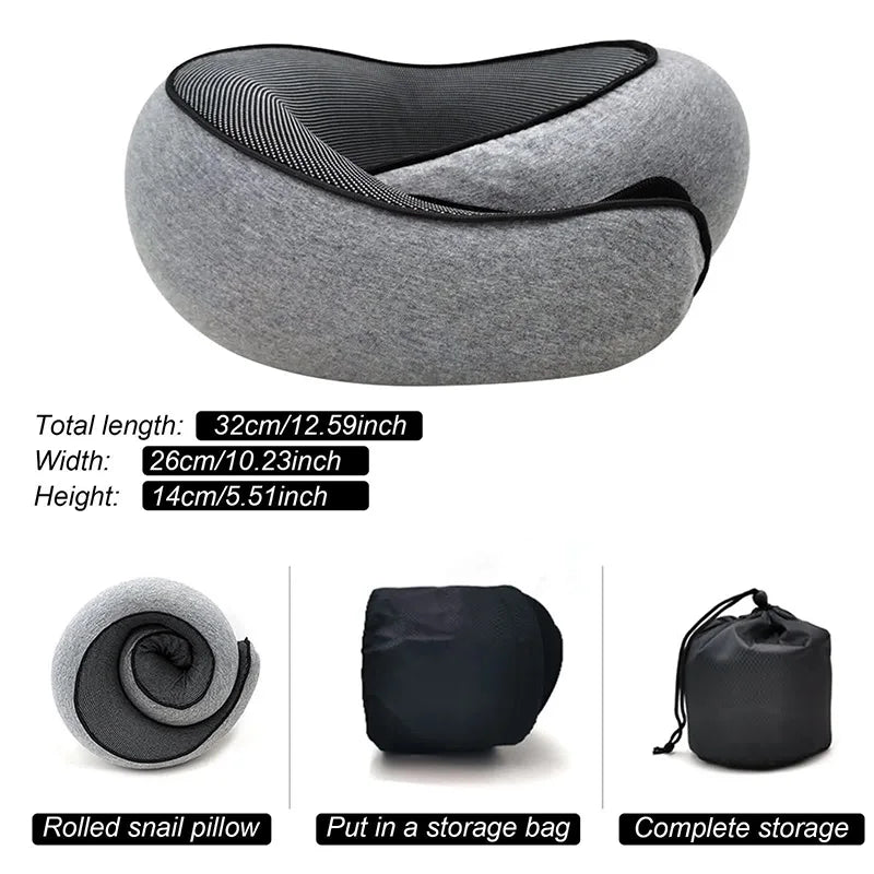 Travel Neck Pillow - U-Shaped Memory Foam for Neck Support & Comfort