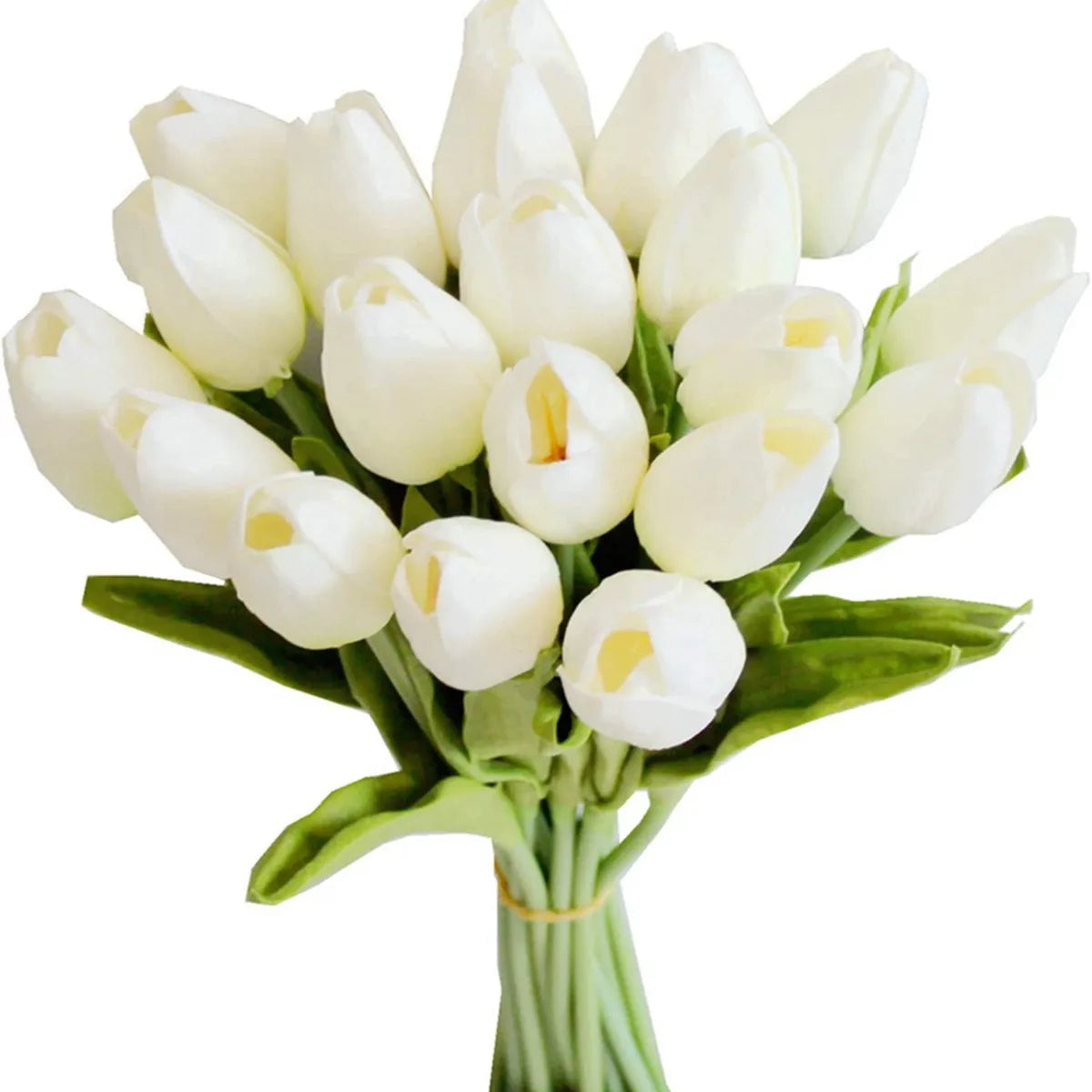 White artificial tulip bouquet elegant simplicity