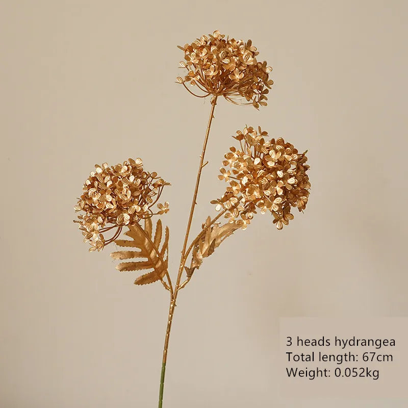 Golden eucalyptus artificial flower bouquet home decor