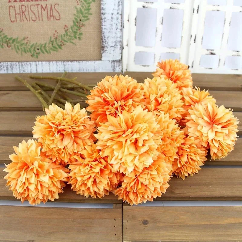 Petsy artificial hydrangea bouquet 29cm orange yellow bright bunch