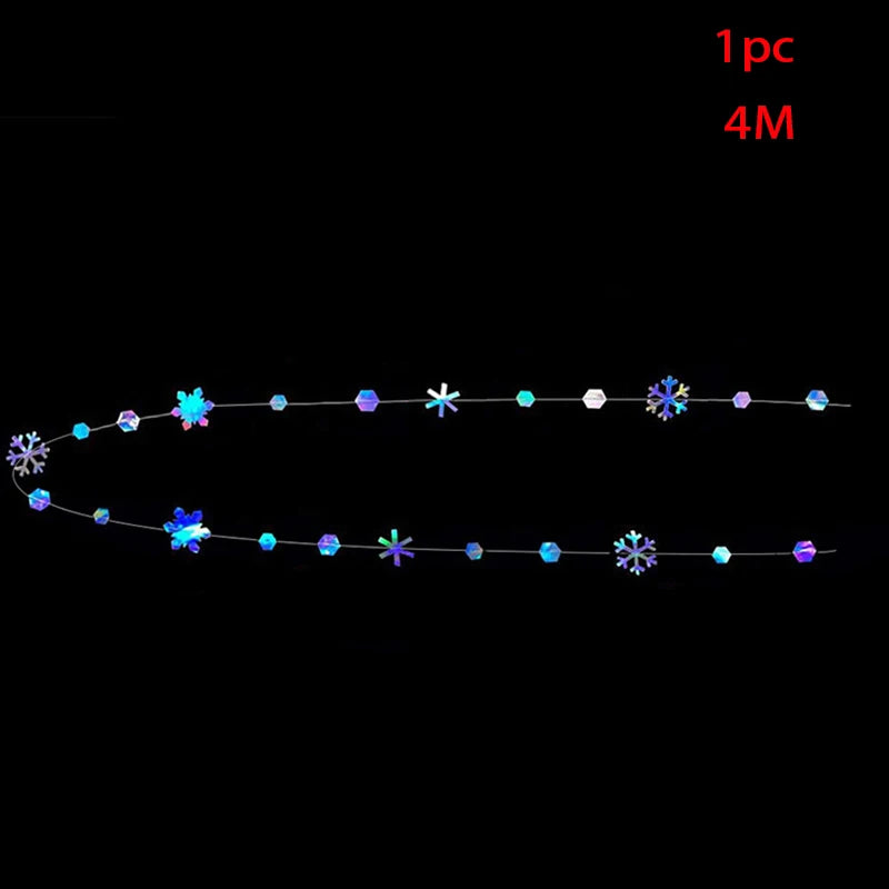 Bossim 4M Paper Snowflake Garland - Laser Cut Christmas Wedding Party Decoration