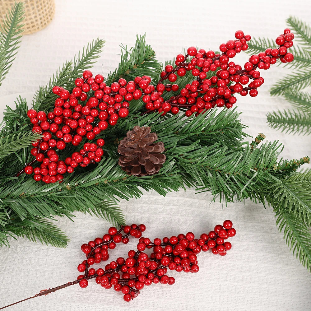 Bloomie Artificial Red Berry Stems - Christmas DIY Holiday Decor