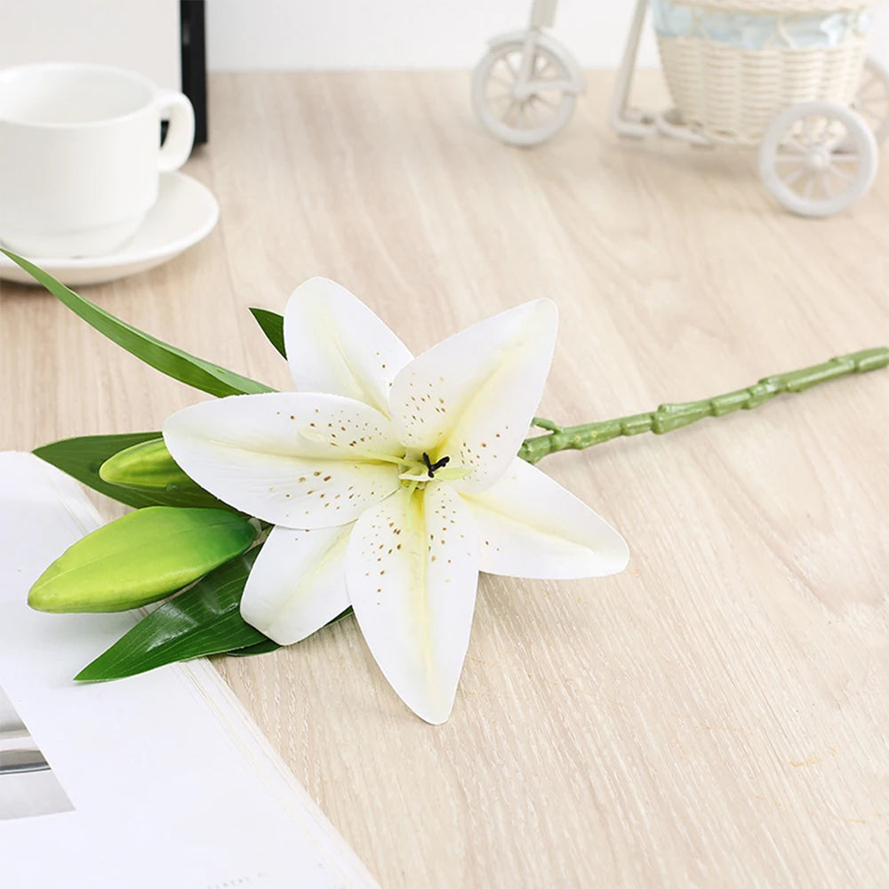Arcadia white artificial lily - lifelike home decor flower