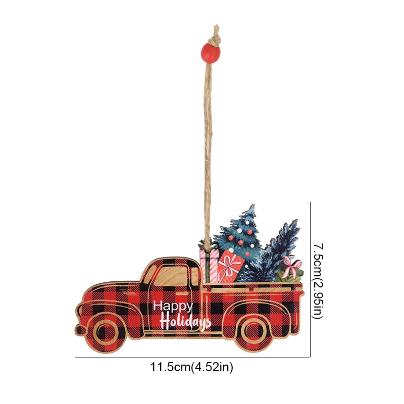 Ratanna Wooden Christmas Tree Desktop Ornament - Santa Claus Holiday Sign