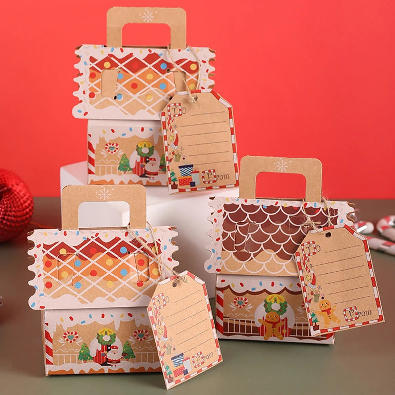 Vera Christmas Gingerbread House Gift Boxes (5/10pcs) - Holiday Cookie Packaging