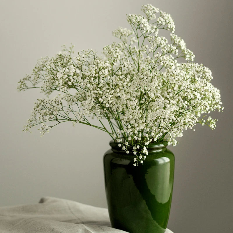 Skies artificial baby's breath 52cm green natural tone in vase