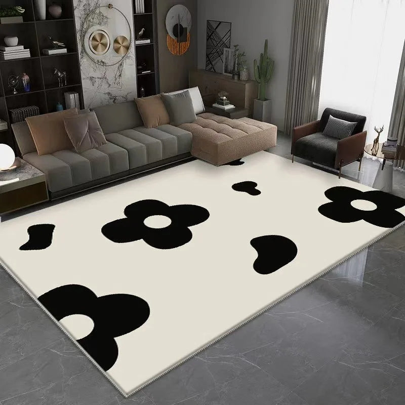 Moderno Black White Geometric Area Rug - Modern Abstract Pattern