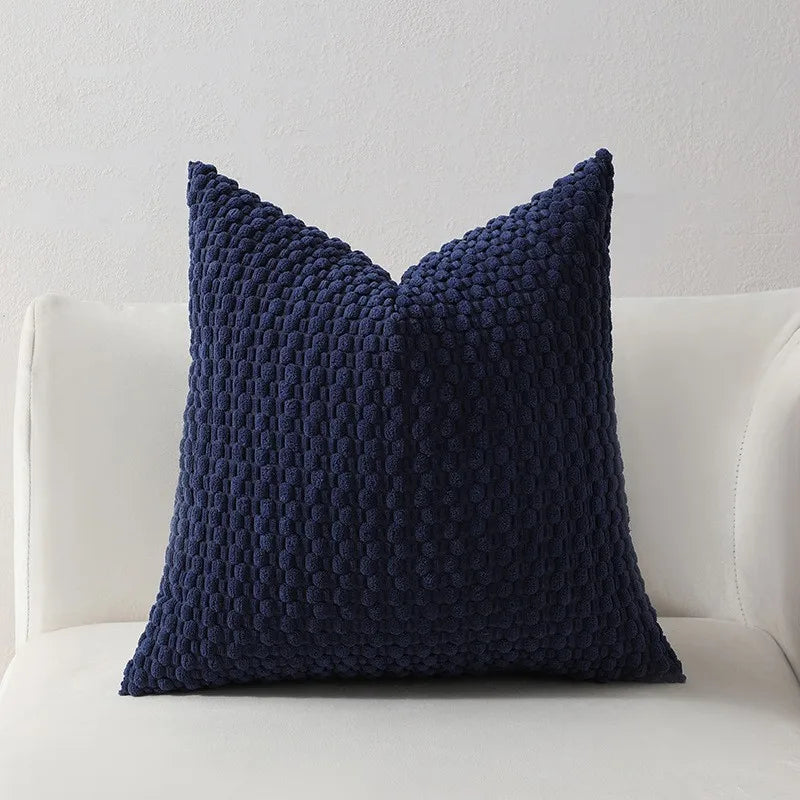 Mixi Fluffy Corduroy 3D Bubble Pillow Cover - Plush Solid Cushion