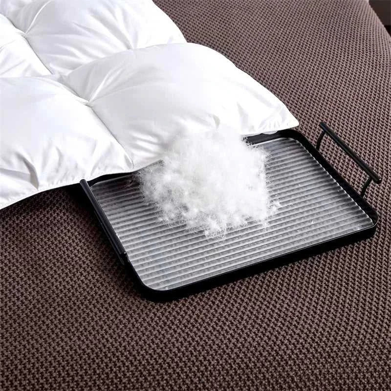 High Grade 100% White Goose Down Quilt Winter Warm Feather Duvet Queen King Cozy Lightweight 3D Bread Comforter Pinch Pleated 14:175#Gray;5:200011600#220x240cm 3.5kg luxury bedding