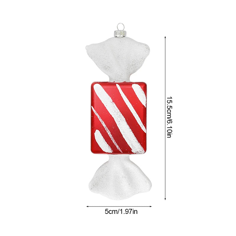 Terra Large Christmas Lollipop & Candy Cane Ornaments - Red Holiday Tree Decorations