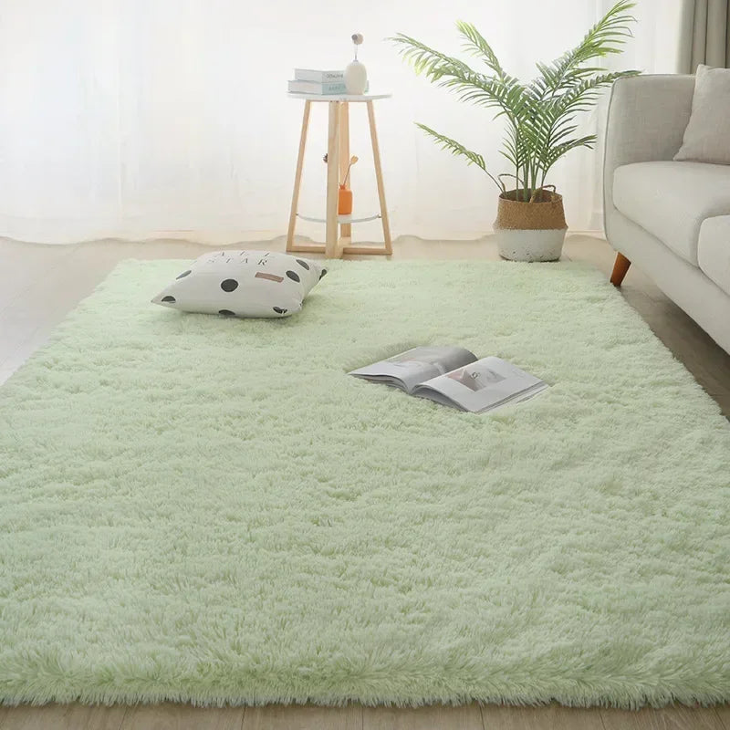 Miko Fluffy Faux Sheepskin Rug - Cream White Faux Fur Floor Mat