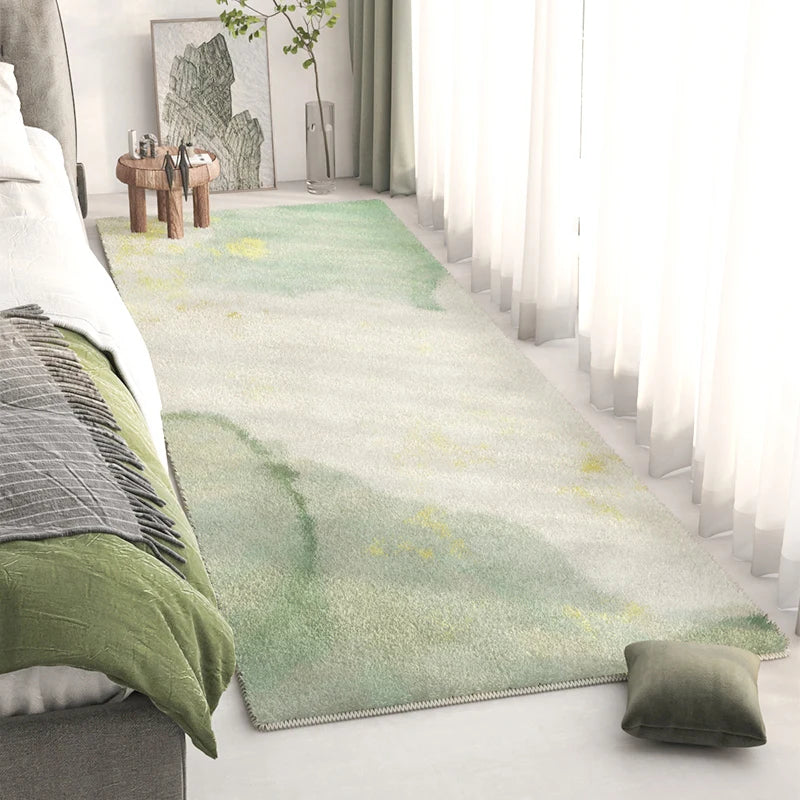 Long Bedside Rug - Fluffy Plush Non-Slip Bedroom Carpet