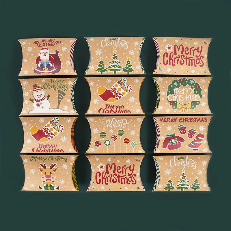 Jingle Christmas Candy Gift Boxes - 10pcs Cookie Snack Packaging