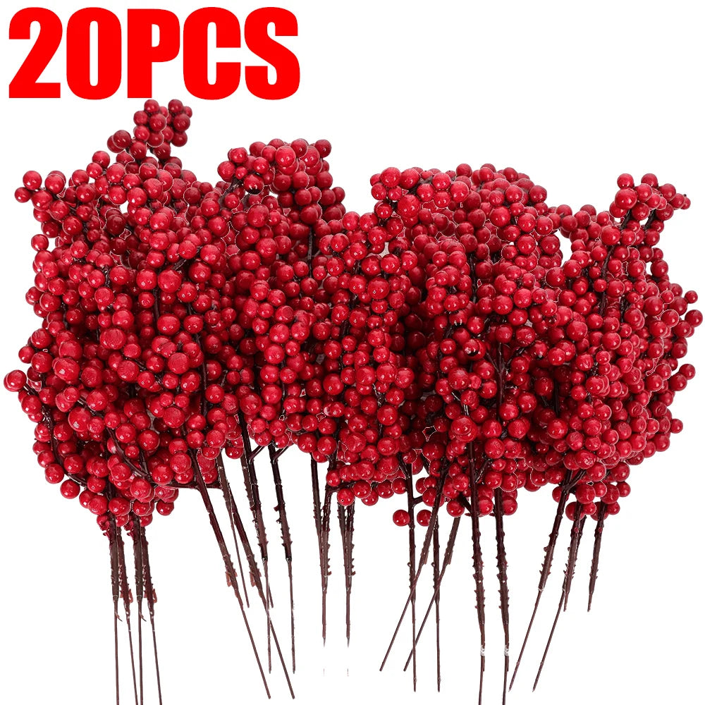 Bloomie Artificial Red Berry Stems - Christmas DIY Holiday Decor
