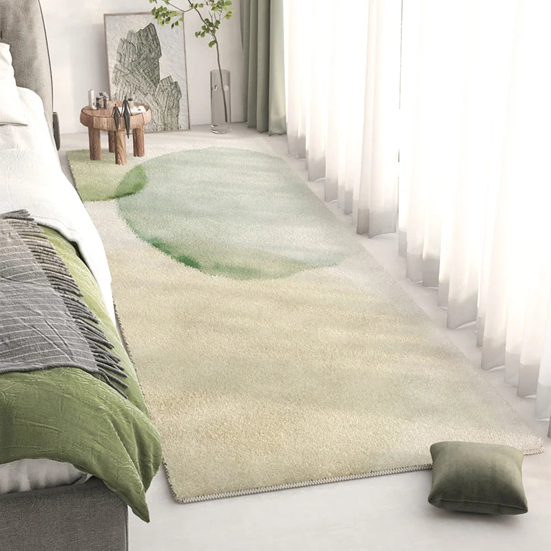 Long Bedside Rug - Fluffy Plush Non-Slip Bedroom Carpet