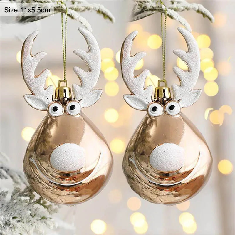 Frostie Elk Christmas Ball Ornaments - Premium Holiday Tree Decoration