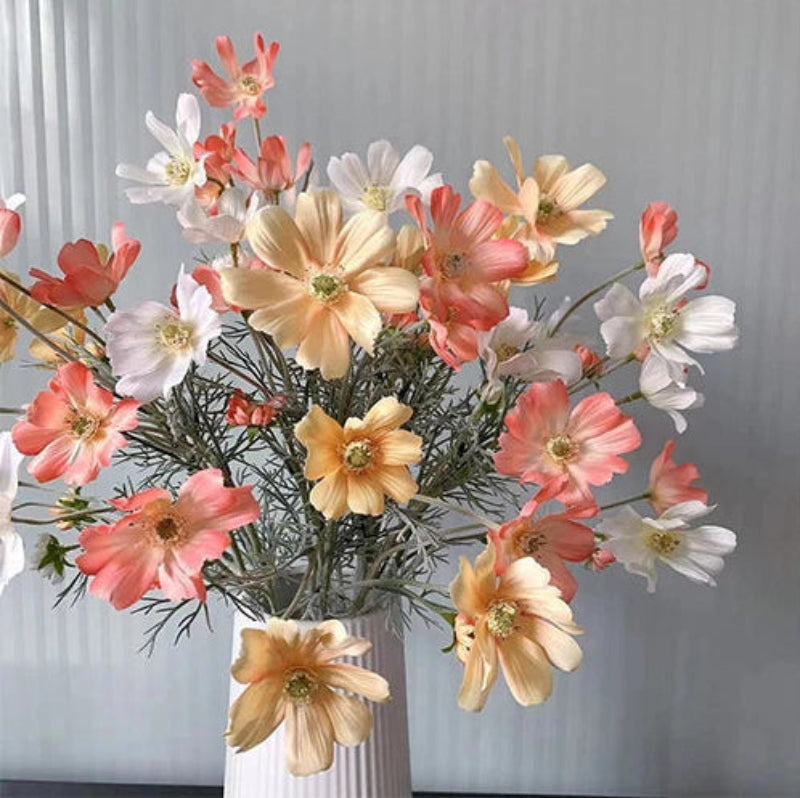 Valencia artificial poppy flowers silk long stem mixed colors bouquet home decor