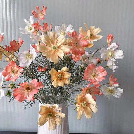 Valencia artificial poppy flowers silk long stem mixed colors bouquet home decor