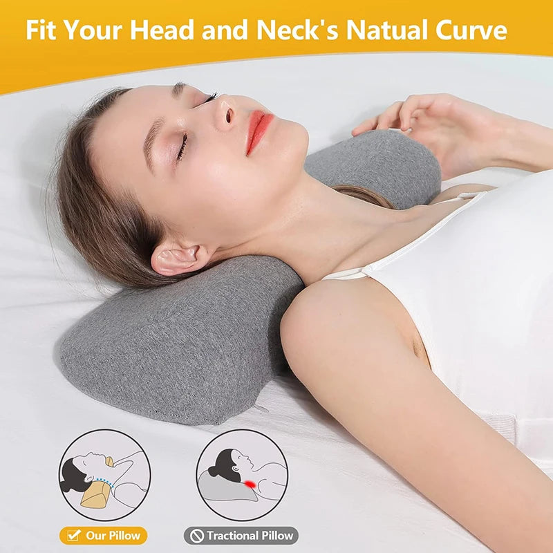 Ergonomic Memory Foam Cervical Pillow - Orthopedic Neck Support for All Sleep Positions