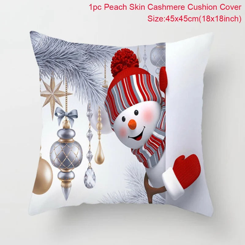 Amore Christmas Snowman Cushion Cover - Holiday Pillowcase