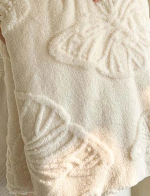 Solano 3D Embossed Butterfly Flannel Blanket - Ultra Soft & Warm Throw