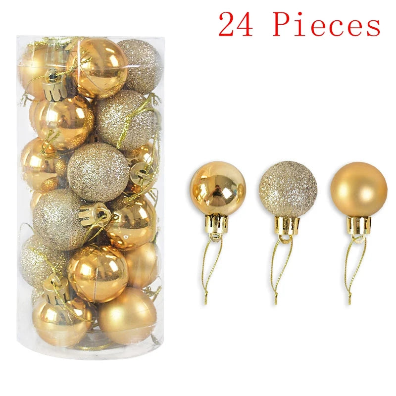Amara 36Pcs Christmas Ball Ornaments 4cm - Shatterproof Holiday Tree Decoration Set