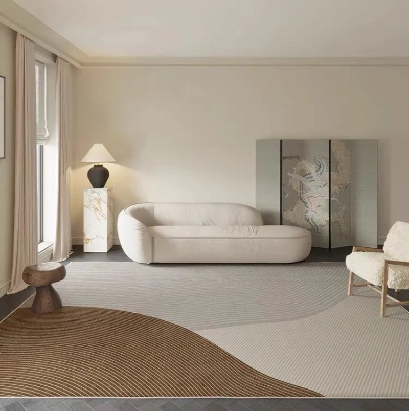 Cloudee Velvet Circle Carpet - Nordic Wabi-Sabi Living Room Rug