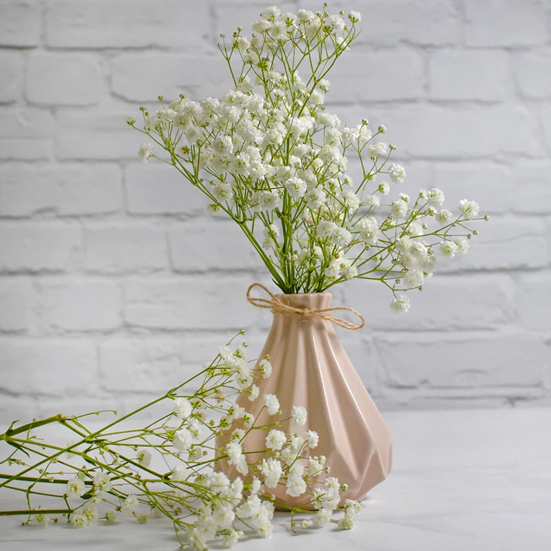 Skies artificial baby's breath 52cm white in ceramic vase display
