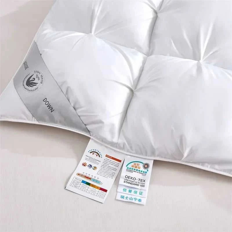 High Grade 100% White Goose Down Quilt Winter Warm Feather Duvet Queen King Cozy Lightweight 3D Bread Comforter Pinch Pleated 14:175#Gray;5:200011600#220x240cm 3.5kg luxury bedding