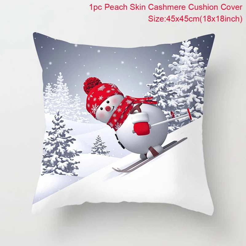 Amore Christmas Snowman Cushion Cover - Holiday Pillowcase