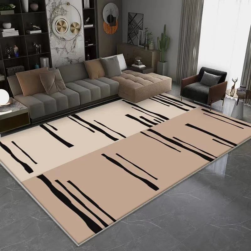 Moderno Black White Geometric Area Rug - Modern Abstract Pattern