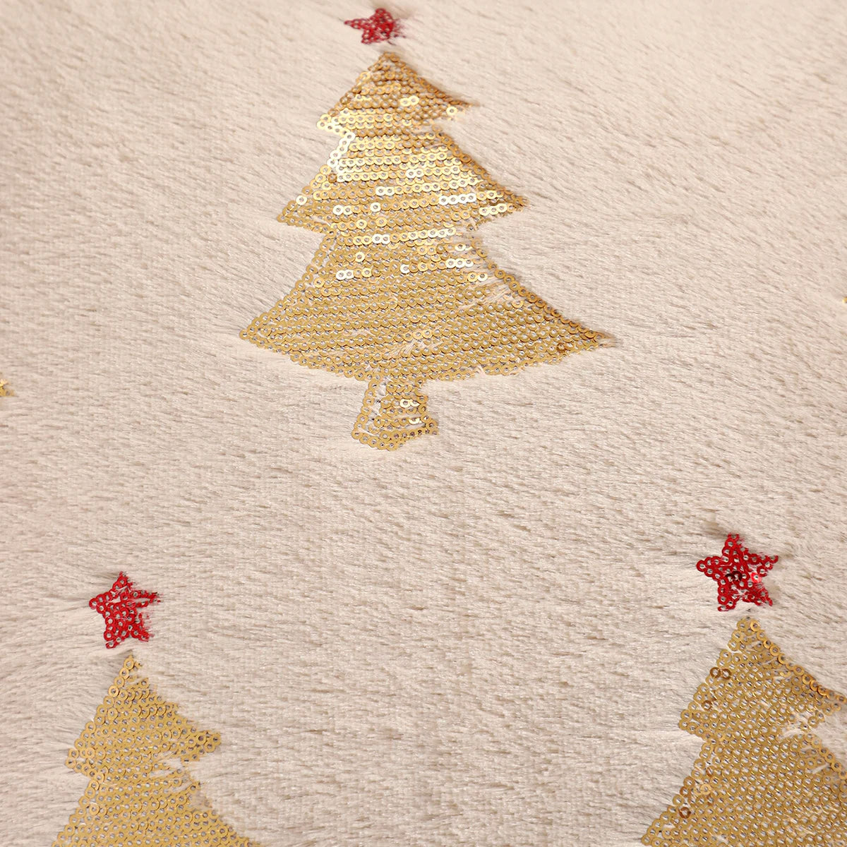 Blliss Christmas Tree Pillow Cover 18x18 - Gold Sequin Plush Decorative