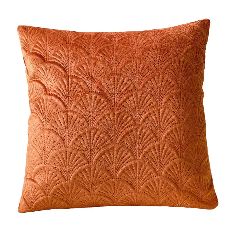 Fann Velvet Cushion Cover - Shell Pattern Double Sided Pillowcase