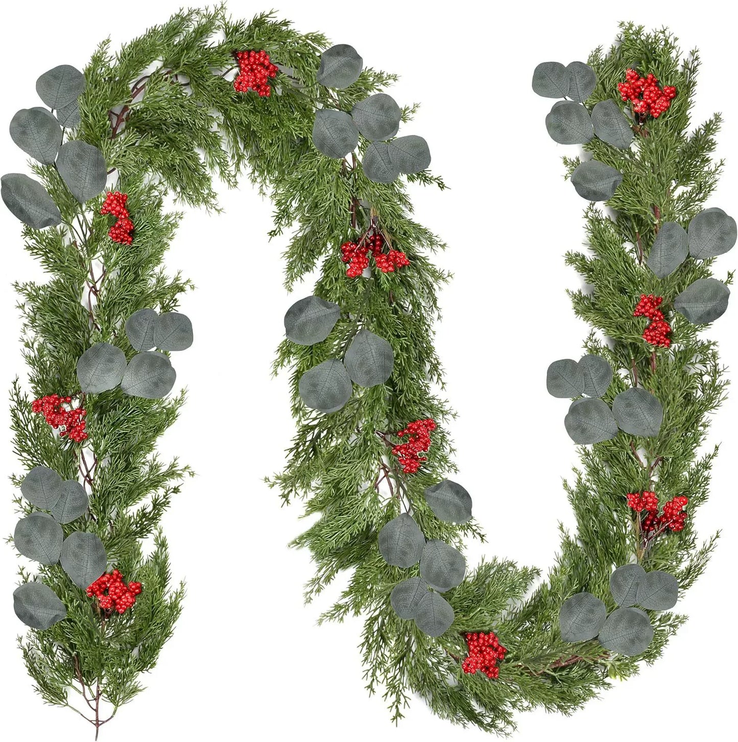 Maxira Premium Norfolk Pine Garland - 6.2ft Christmas Greenery Decor
