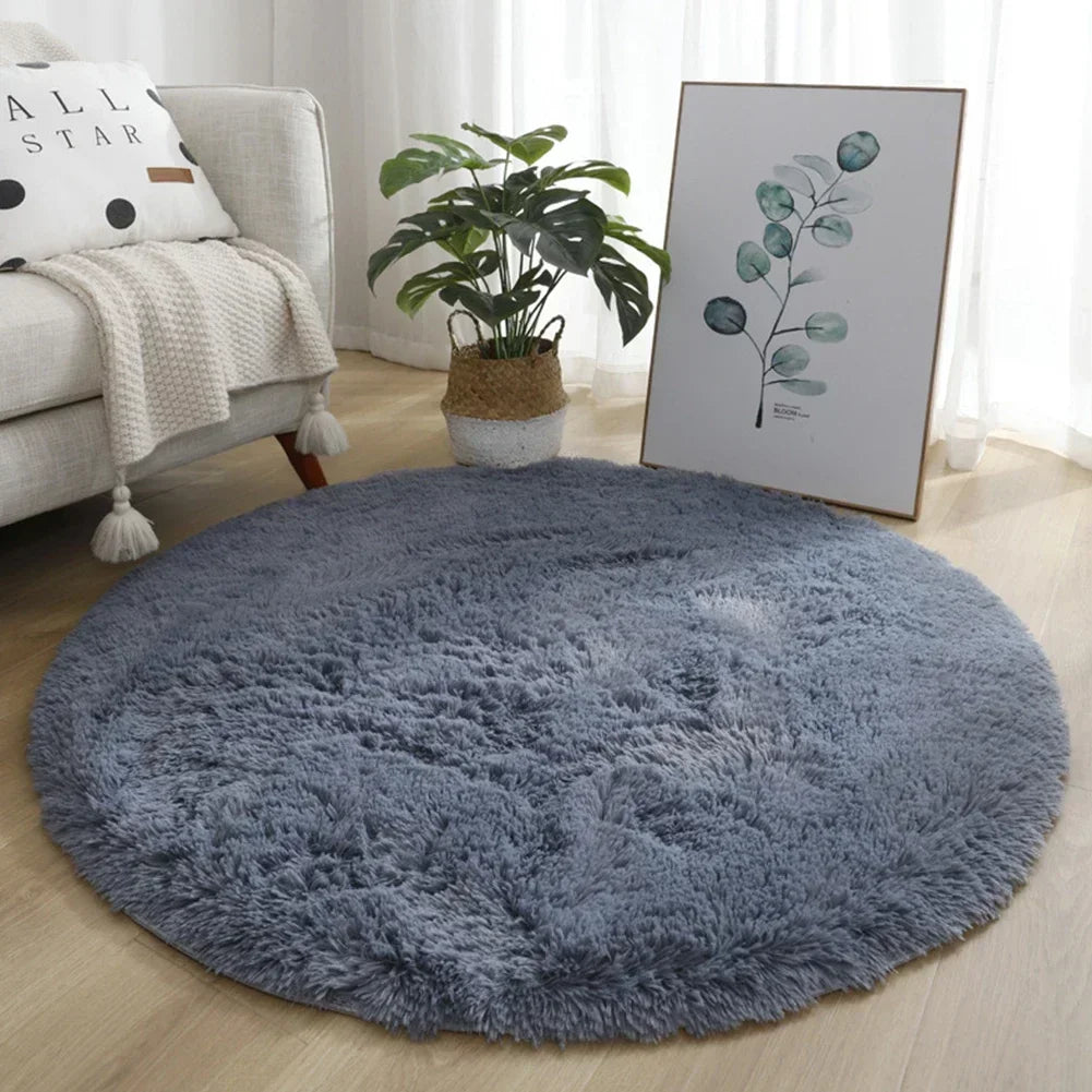 Kiddle Bubble Kiss Round Plush Rug 40cm - Soft Thick Pile Carpet