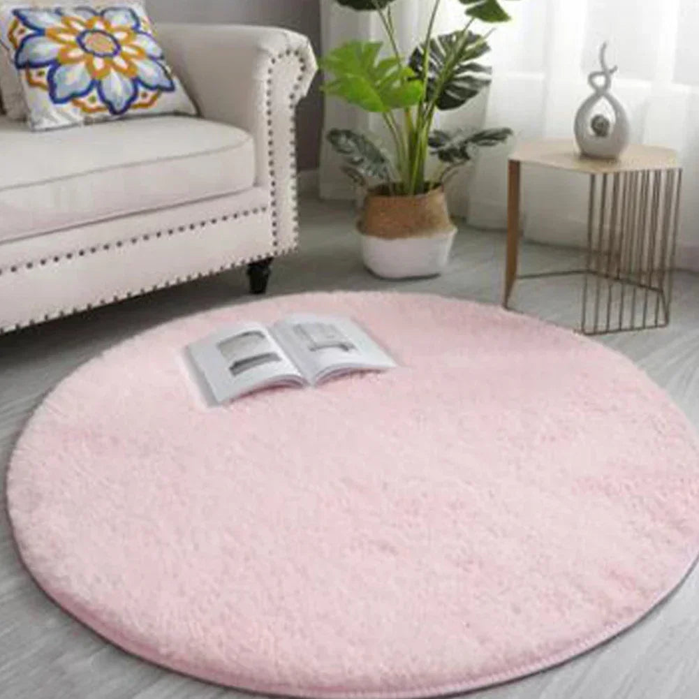 Kiddle Bubble Kiss Round Plush Rug 40cm - Soft Thick Pile Carpet