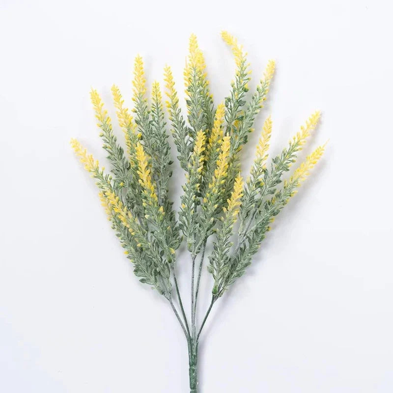 Prairie yellow artificial lavender 38cm natural botanical look