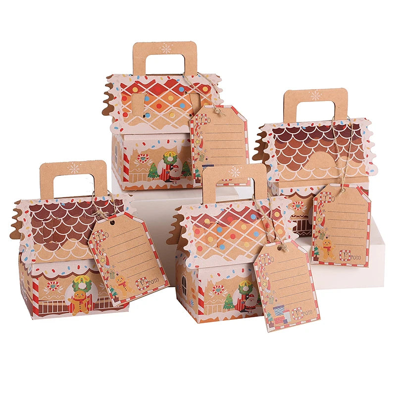 Vera Christmas Gingerbread House Gift Boxes (5/10pcs) - Holiday Cookie Packaging