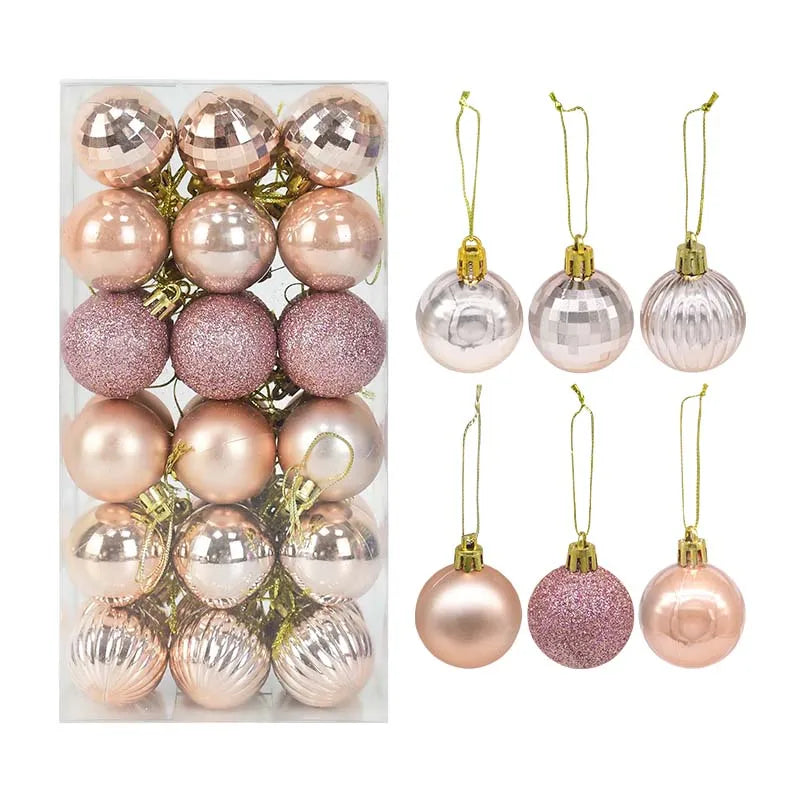 Amara 36Pcs Christmas Ball Ornaments 4cm - Shatterproof Holiday Tree Decoration Set