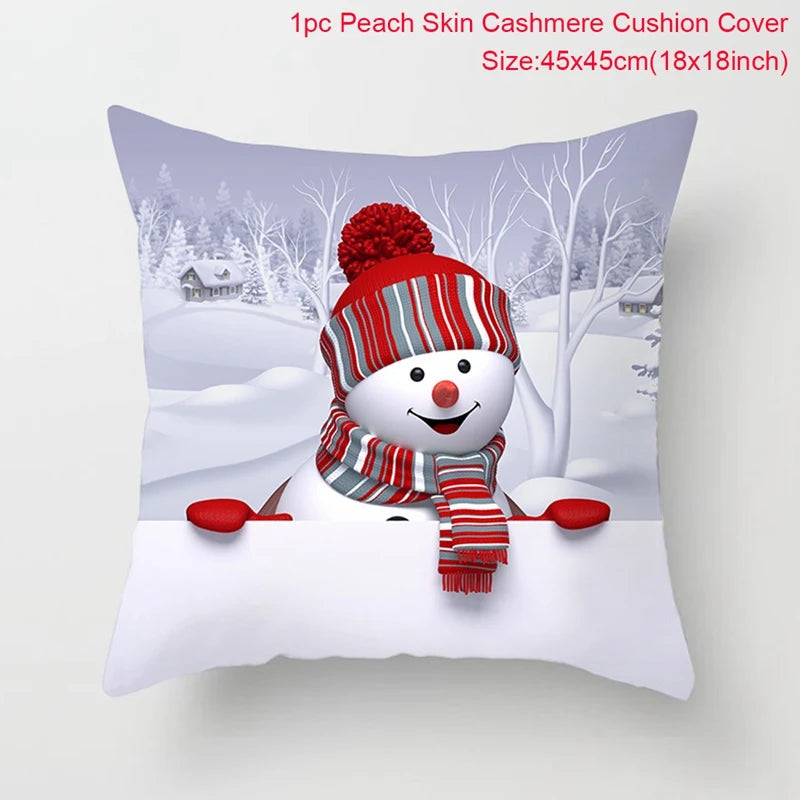 Amore Christmas Snowman Cushion Cover - Holiday Pillowcase