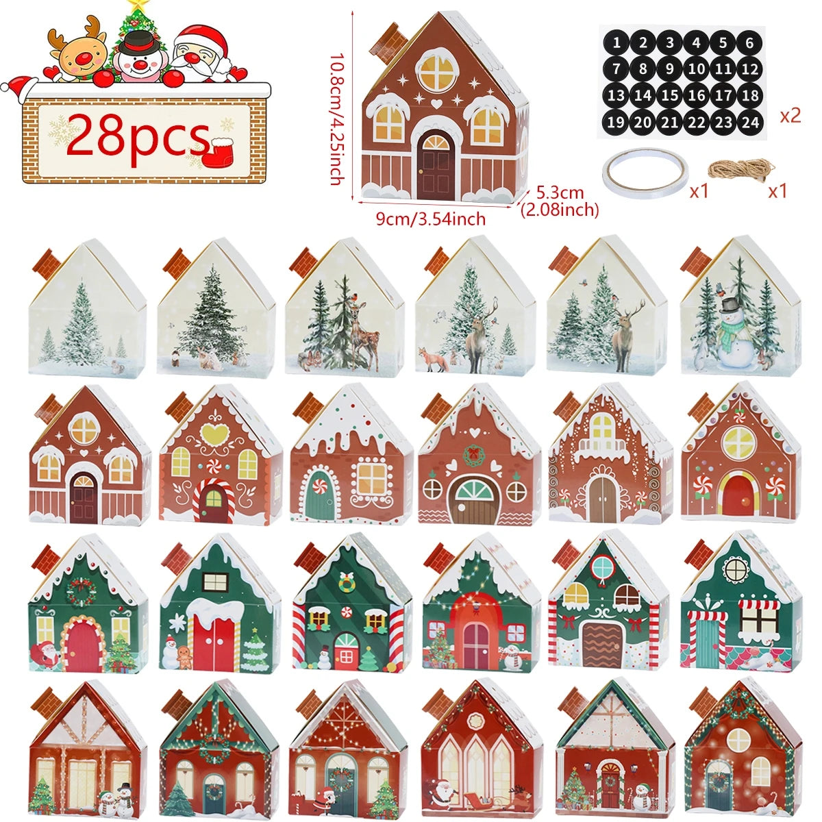 Tess Christmas Gingerbread House Candy Box - Holiday Cookie Packaging Gift