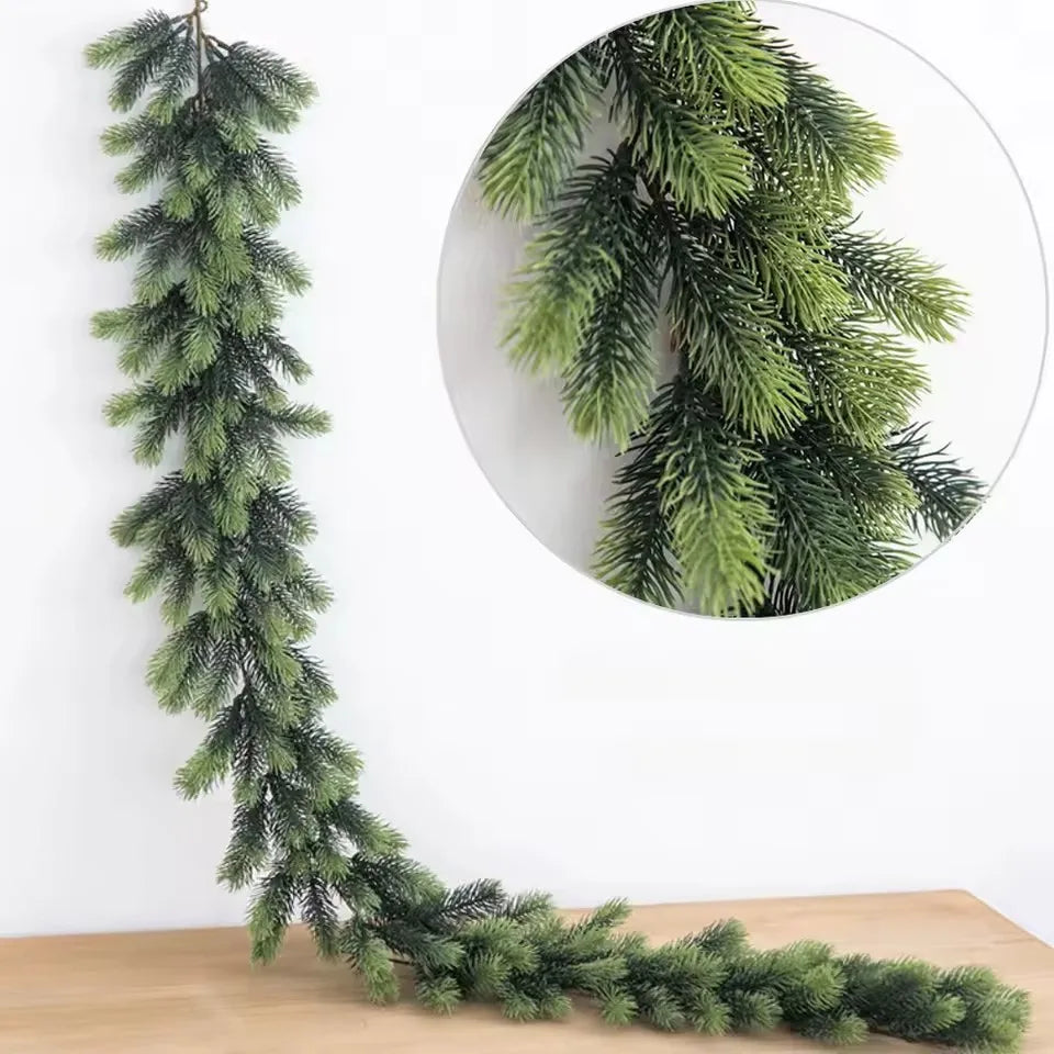 Maxira Premium Norfolk Pine Garland - 6.2ft Christmas Greenery Decor