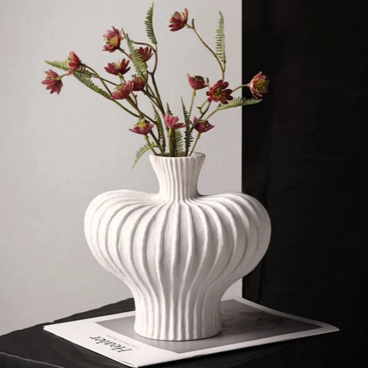 Ceramic-style plastic vase sophisticated desktop decor