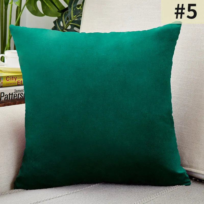 Gardenia Velvet Cushion Cover - Solid Color Throw Pillow Case