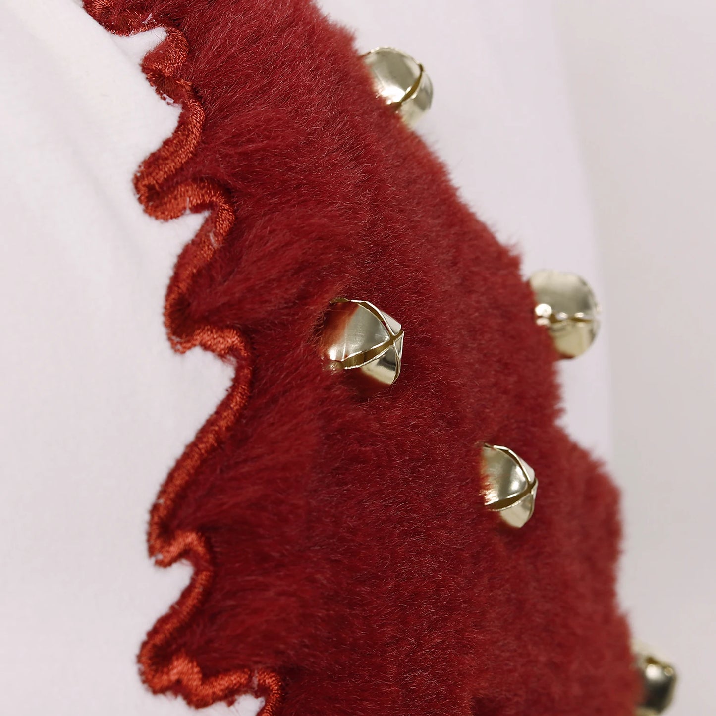 Tensy Christmas Tree Embroidery Pillow Cover with Golden Bells - 18x18 Xmas Cushion