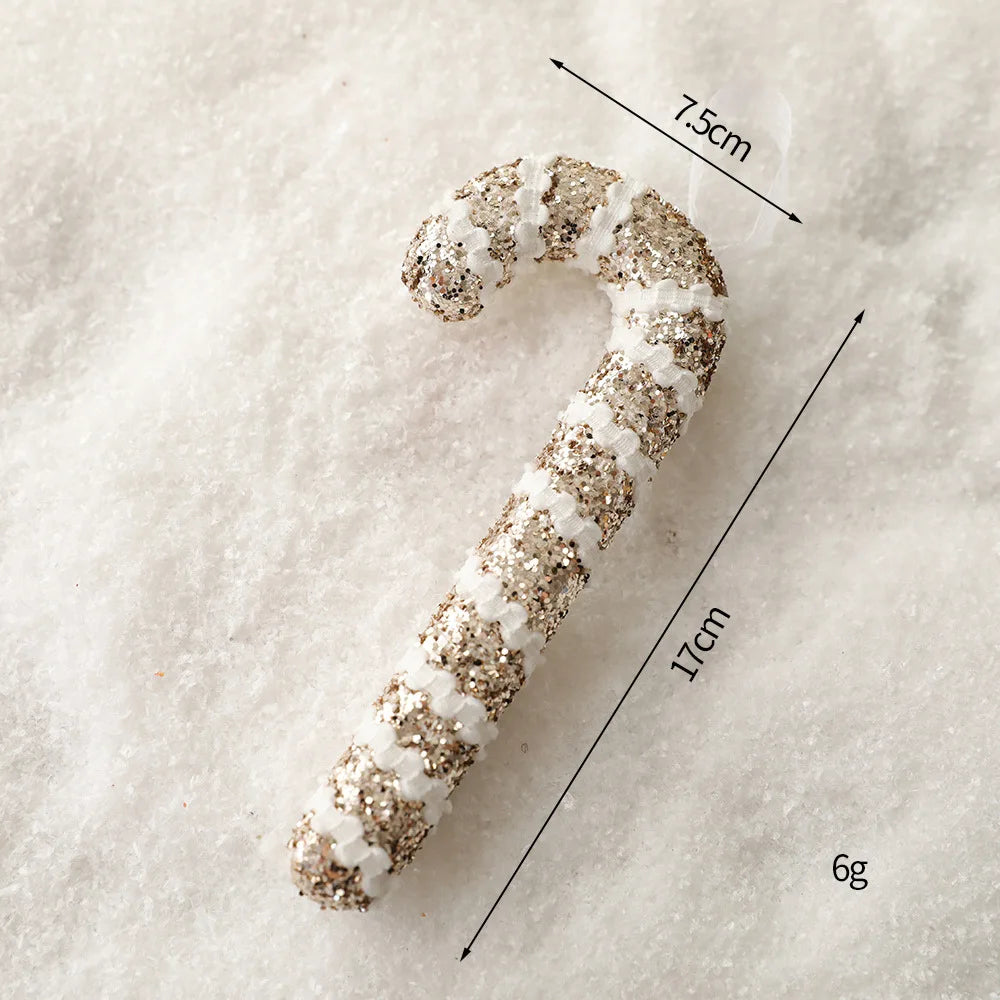 Mandie Champagne Gold Glitter Christmas Tree Ornaments Set - Sequin Balls, Stars & Bows