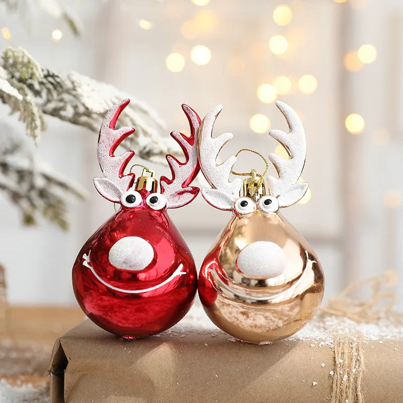 Frostie Elk Christmas Ball Ornaments - Premium Holiday Tree Decoration